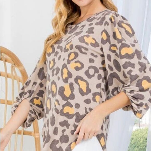 Animal print with three-quarter sleeves - Picture 1 of 3